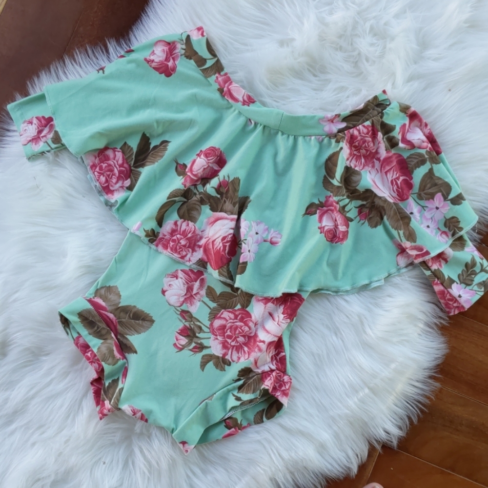 Handmade flutter top romper